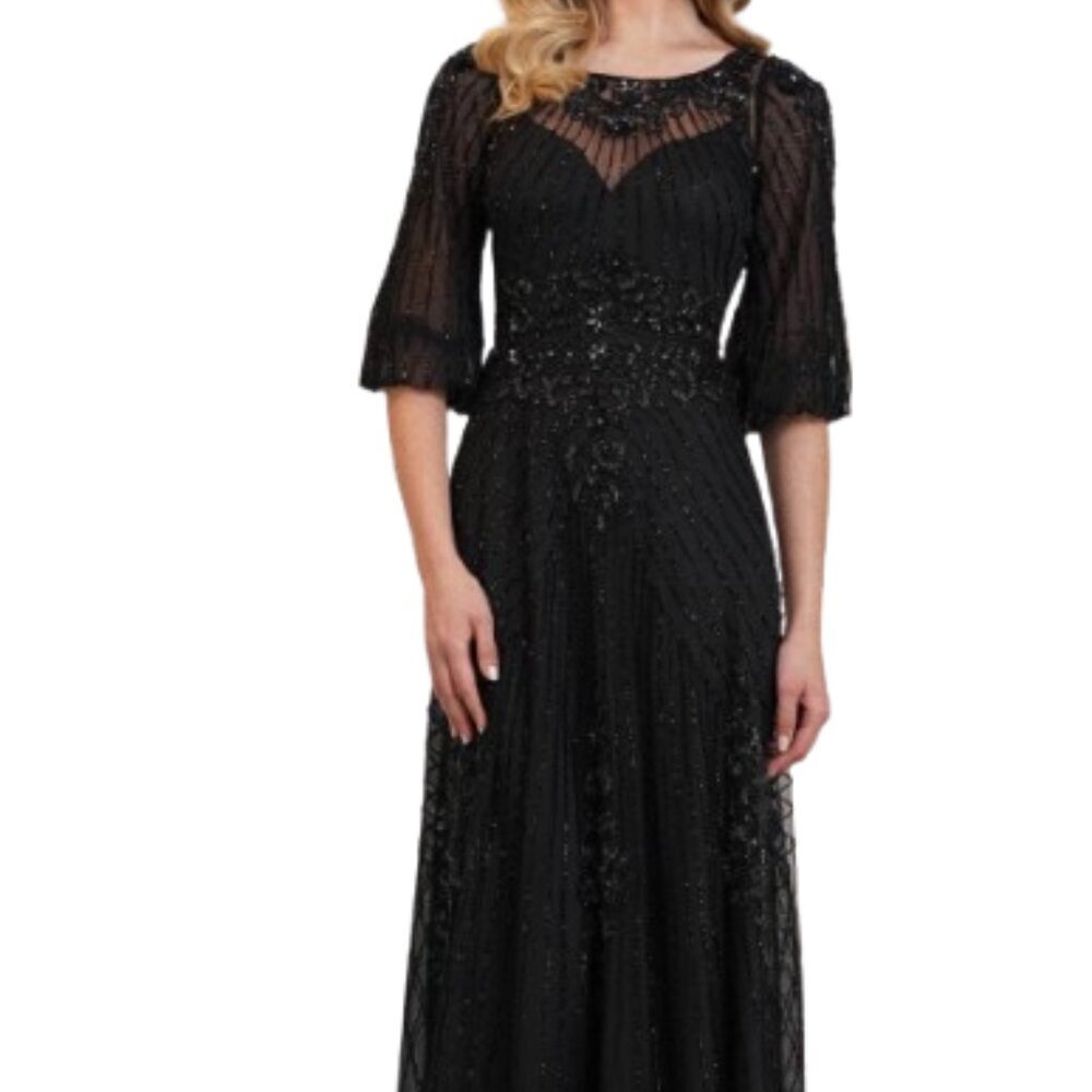 NWT Marsoni M1323 Mesh Mother of the Bride Dress Black Size 20
